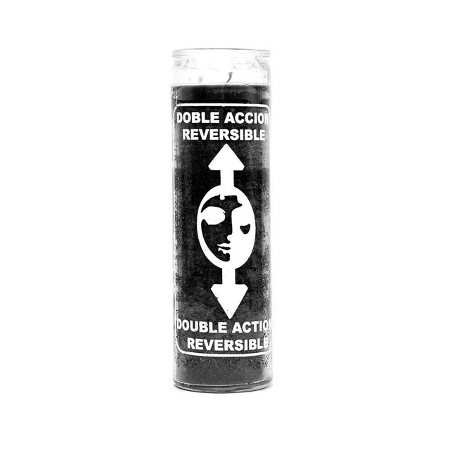 7 Day Glass Candle Reversible - Black - Magick Magick.com
