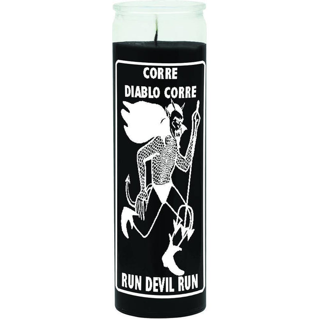 7 Day Glass Candle Run Devil Run - Black - Magick Magick.com