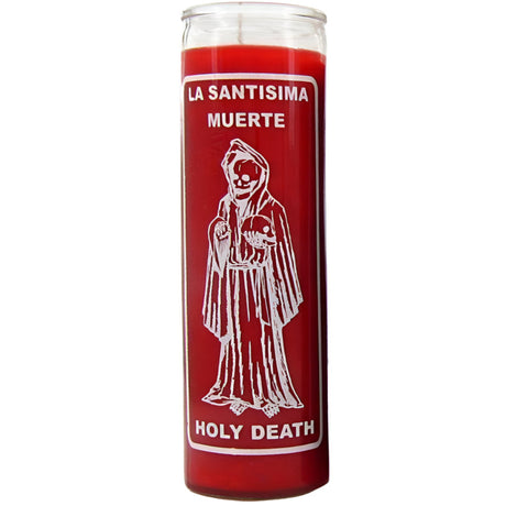 7 Day Glass Candle Santisima Muerte / Holy Death - Red - Magick Magick.com