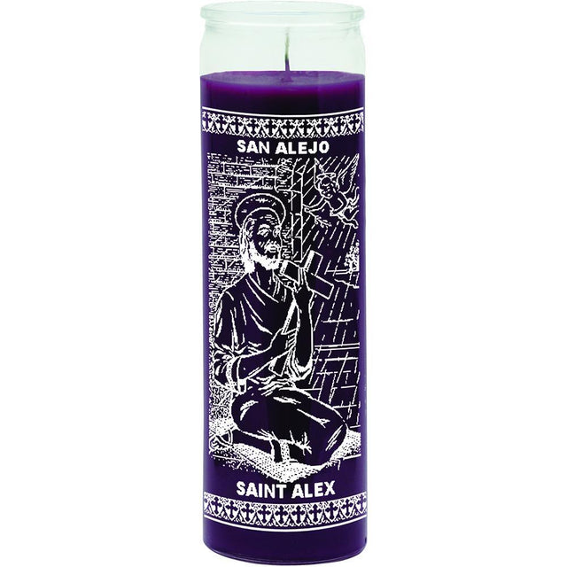 7 Day Glass Candle St. Alex - Purple - Magick Magick.com