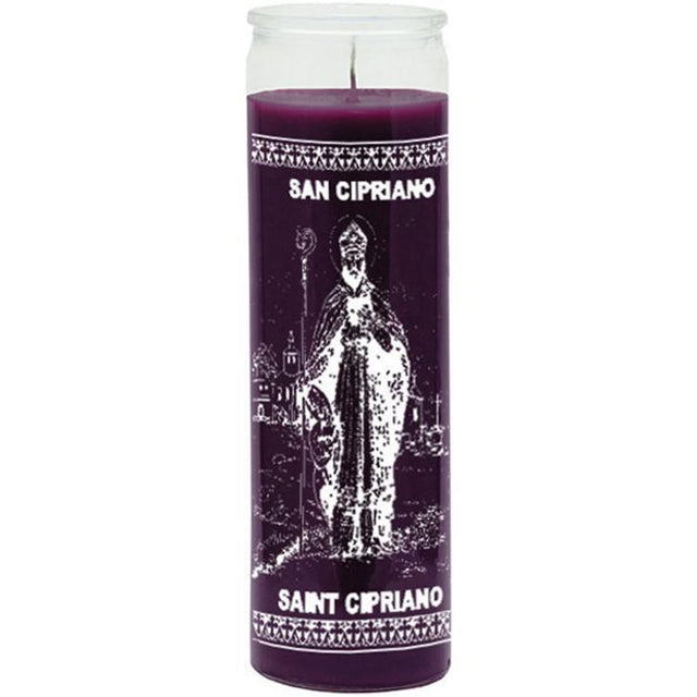 7 Day Glass Candle St. Cipriano - Purple - Magick Magick.com