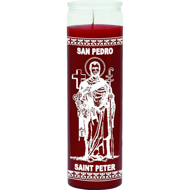7 Day Glass Candle St. Peter - Red - Magick Magick.com