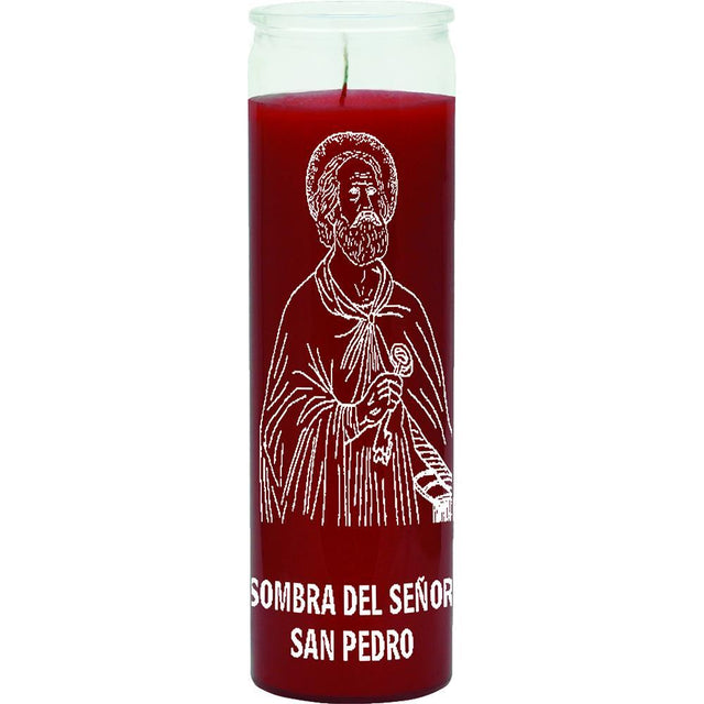7 Day Glass Candle St. Peter Shadow - Red - Magick Magick.com