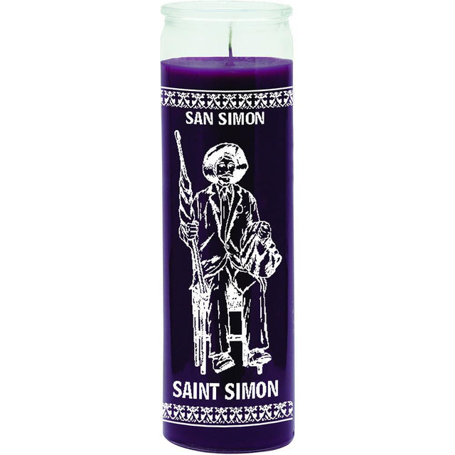 7 Day Glass Candle St. Simon - Purple - Magick Magick.com