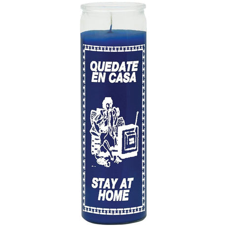 7 Day Glass Candle Stay at Home - Blue - Magick Magick.com