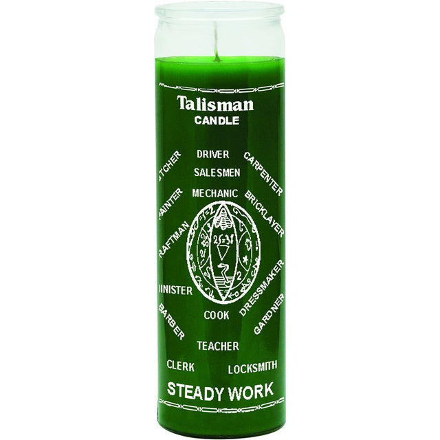 7 Day Glass Candle Steady Work - Green - Magick Magick.com