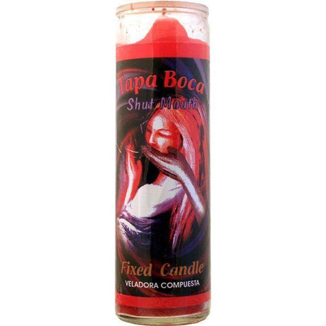 7 Day Glass Candle Velas Misticas - Shut Your Mouth - Red - Magick Magick.com