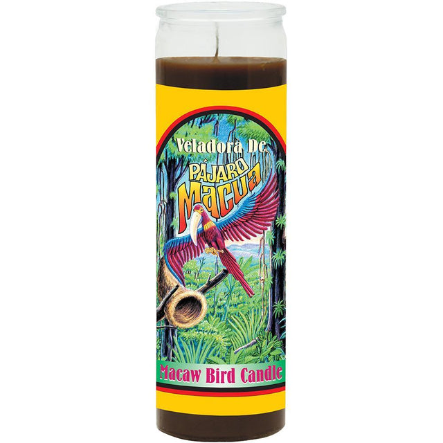 7 Day Glass Scented Candle Macaw Bird - Brown - Magick Magick.com