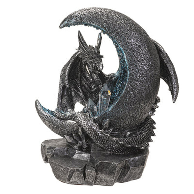 7" Dragon on Moon Statue (LED Light Up) - Magick Magick.com