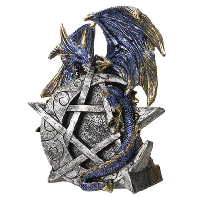 7" Dragon on Pentagram Moon Statue - Magick Magick.com