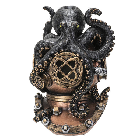 7" Kraken on Divers Helmet Backflow Incense Burner - Magick Magick.com