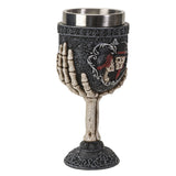 7" Resin & Stainless Steel Chalice / Goblet - Skeleton Couple - Magick Magick.com