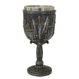 7" Resin & Stainless Steel Chalice / Goblet - Swords - Magick Magick.com