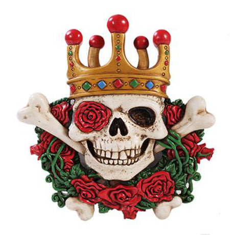 7" Rose and Crown Skull Plaque - Magick Magick.com