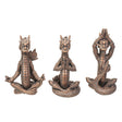 7" Sitting Chinese Dragon Statue Set - See, Hear, Speak No Evil (Set of 3) - Magick Magick.com