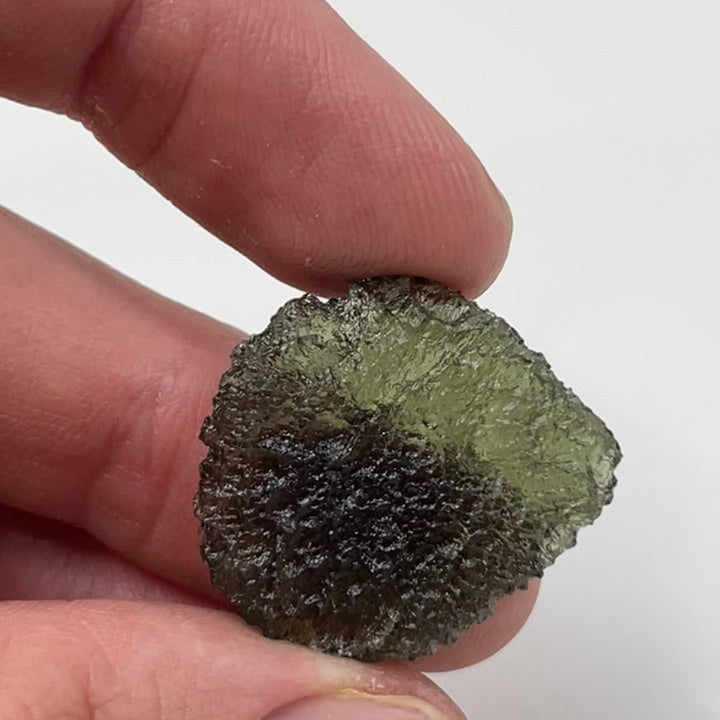 Genuine Moldavite Rough Gemstone - 4.2 grams / 21 cts (23 x 21 x 5 mm)