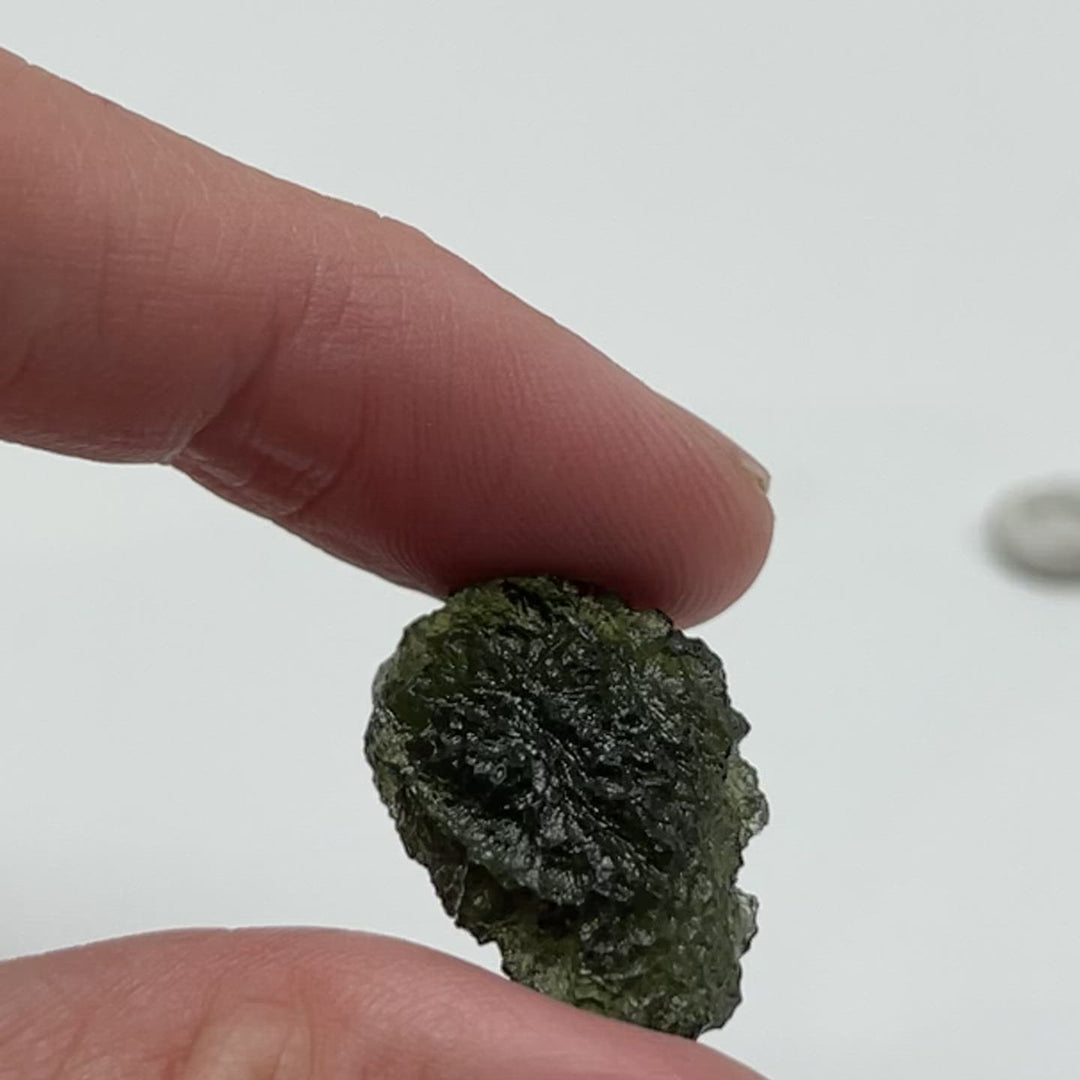 Genuine Moldavite Rough Gemstone - 4.45 grams / 22 cts (23 x 16 x 11 mm)