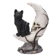 7.2" Black Cat on Moon Skull Statue - Magick Magick.com