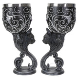 7.25" Chalice / Goblet - Cat Familiars Love (Set of 2) - Magick Magick.com