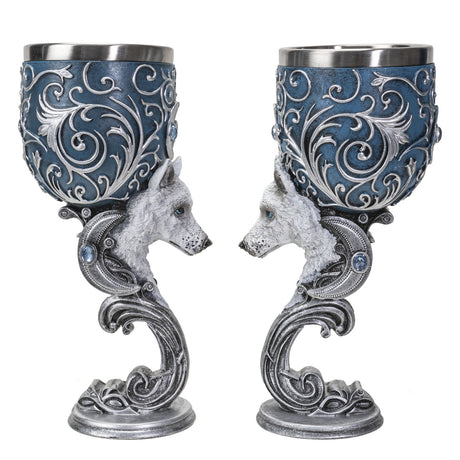 7.25" Chalice / Goblet - Wild At Heart Wolf (Set of 2) - Magick Magick.com