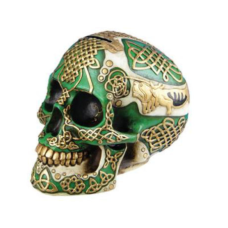 7.25" Money Bank - Celtic Lion Skull - Magick Magick.com