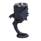 7.25" Resin & Stainless Steel Chalice / Goblet - Anne Stokes Dragon with Copper - Magick Magick.com