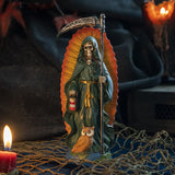 7.25" Santa Muerte Green Statue - Magick Magick.com