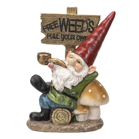 7.48" Gnome Statue - Free Weeds - Magick Magick.com