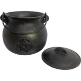 7.5" Cast Iron Food Grade Cauldron - Pentacle - Magick Magick.com