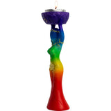 7.5" Polyresin Tealight Holder - Chakras Goddess - Magick Magick.com