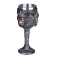 7.5" Resin & Stainless Steel Chalice / Goblet - Armoured Skull - Magick Magick.com