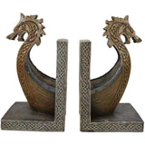 7.5" Viking Dragon Longship Prow Ship Bookends (Pair) - Magick Magick.com