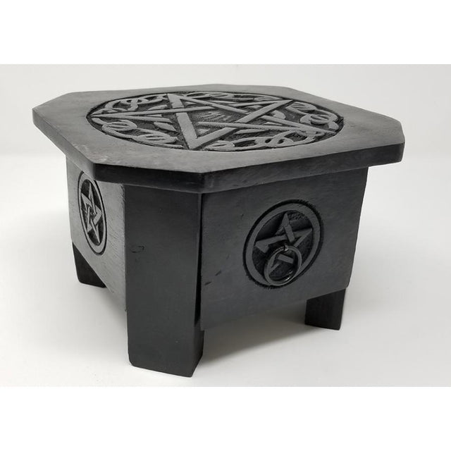 7.5" x 5" Pentagram Wood Altar Table with Drawer - Magick Magick.com