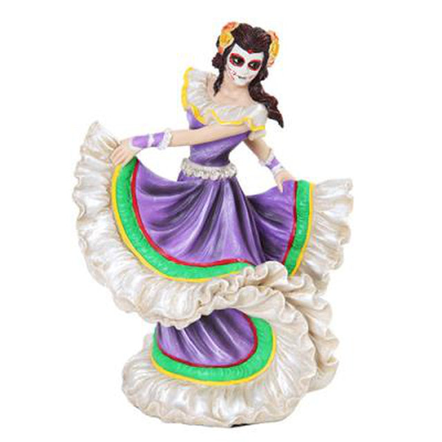 7.75" Day of the Dead Statue - Purple Dancer - Magick Magick.com