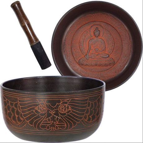 7.75" Embossed Singing Bowl - Medicine Buddha - Magick Magick.com