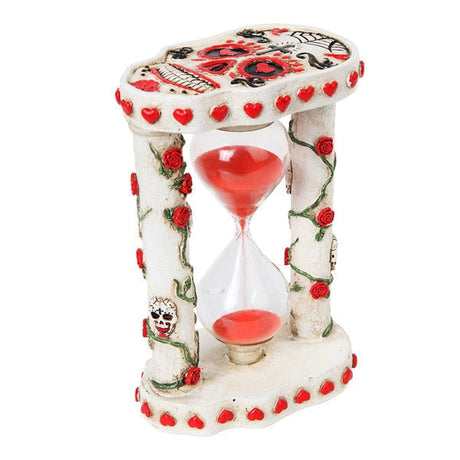 7.8" Day of the Dead Sand Timer - White - Magick Magick.com