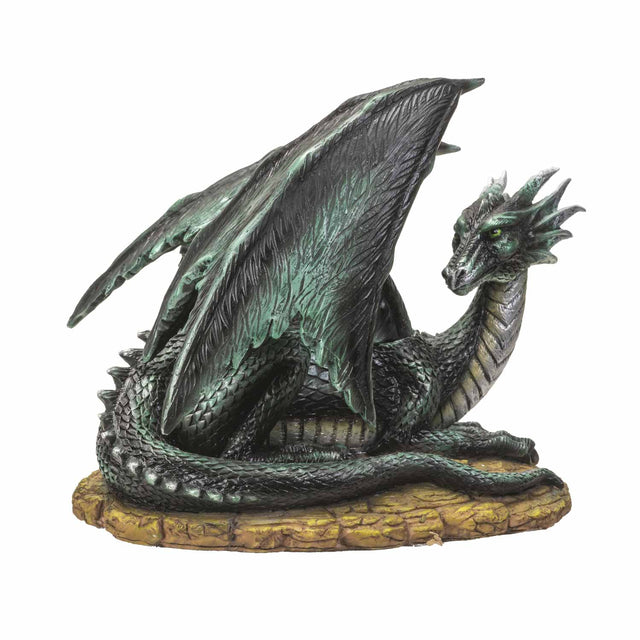 7.8" Green Dragon Resting Statue - Magick Magick.com