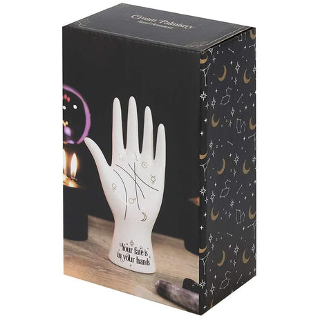 7.8" Palmistry Hand Ceramic Fortune Telling Statue - White - Magick Magick.com