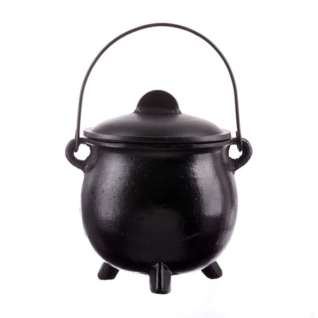 8" Cast Iron Cauldron with Lid - Magick Magick.com