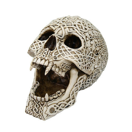 8" Celtic Engraved Devil Skeleton Skull Statue - Magick Magick.com