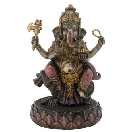 8" Hindu Statue - Ganesha on Mouse - Magick Magick.com