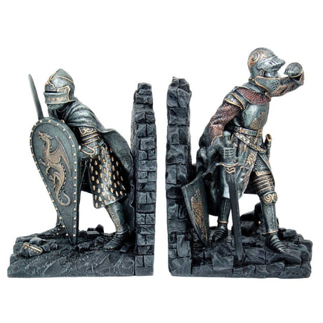 8" Medieval Knights in Shining Armor Bookends (Pair) - Magick Magick.com