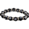 8 mm Elastic Bracelet - Evil Eye Protection Black - Magick Magick.com