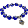 8 mm Elastic Bracelet - Evil Eye Protection Cobalt Blue with Fatima Hand - Magick Magick.com