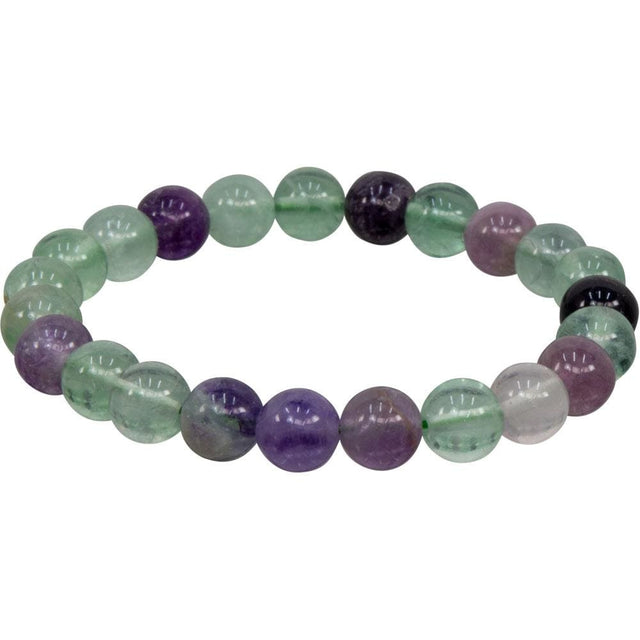 8 mm Elastic Bracelet Round Beads - Fluorite - Magick Magick.com