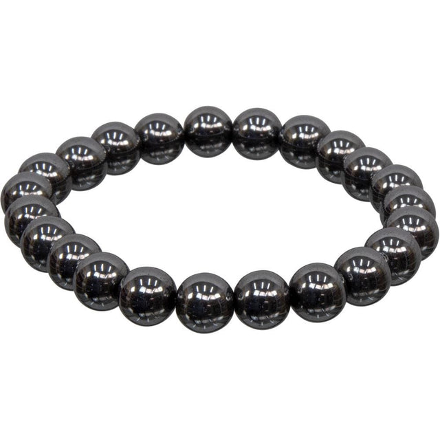 8 mm Elastic Bracelet Round Beads - Hematite - Magick Magick.com