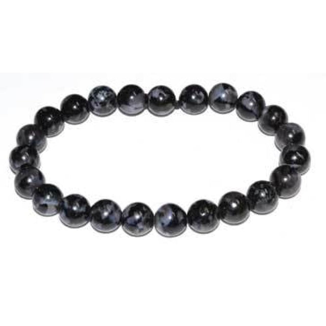 8 mm Elastic Bracelet Round Beads - Indigo Gabro - Magick Magick.com