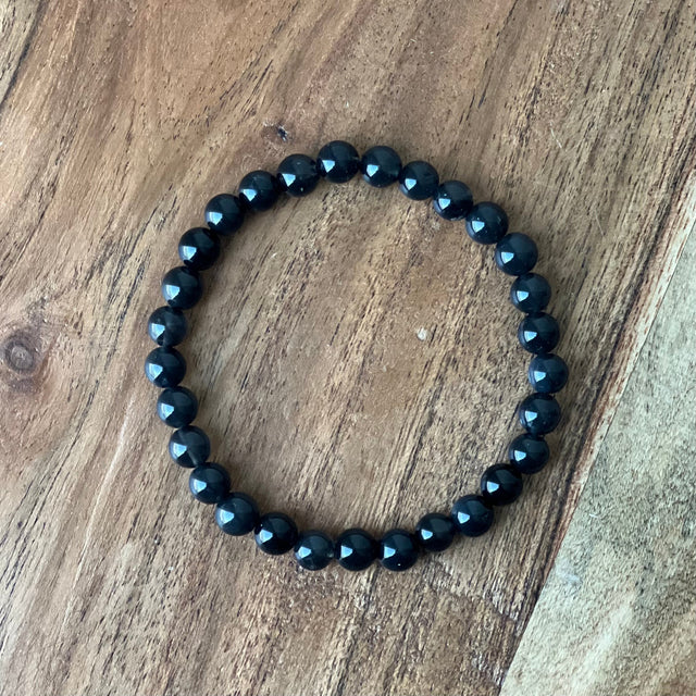 8 mm Elastic Bracelet Round Beads - Indonesian Tektite - Magick Magick.com