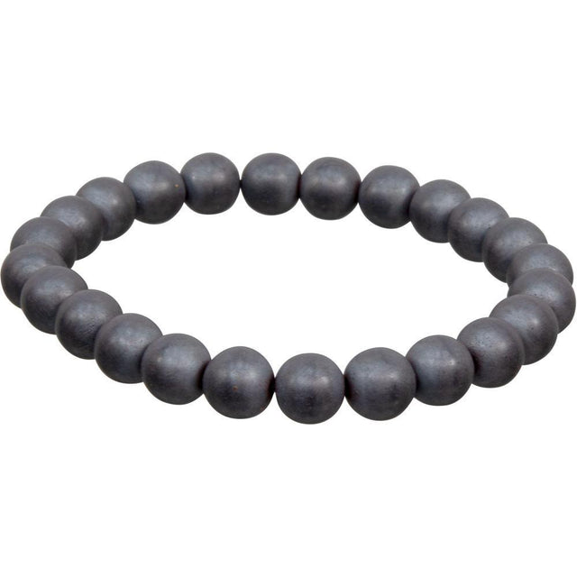 8 mm Elastic Bracelet Round Beads - Matte Hematite - Magick Magick.com