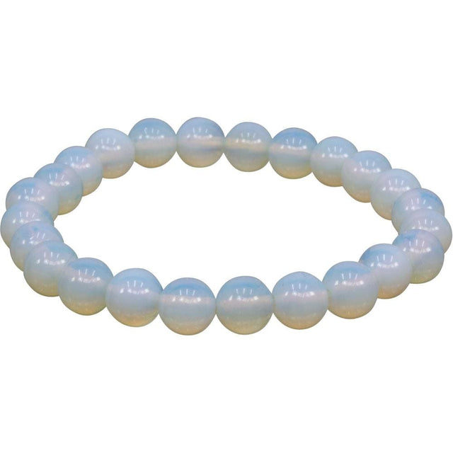 8 mm Elastic Bracelet Round Beads - Opalite - Magick Magick.com